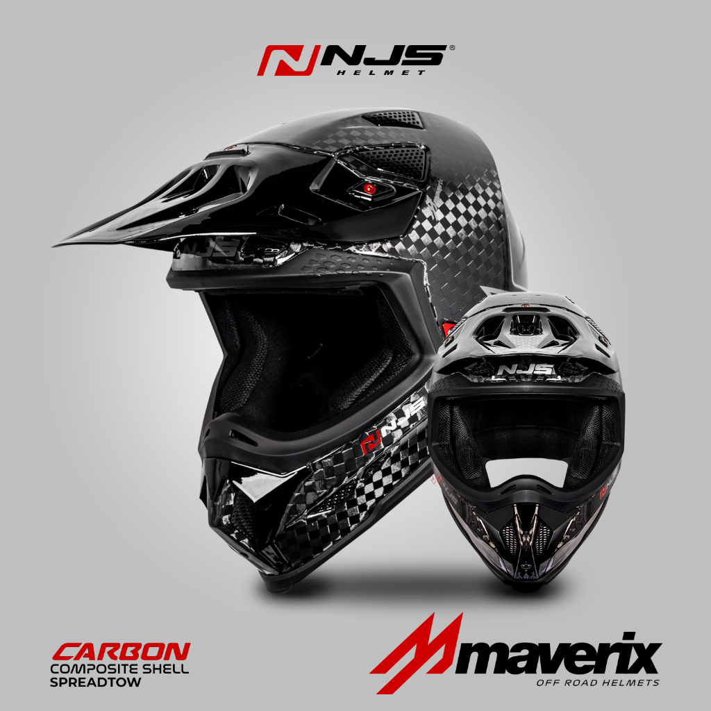 NJS MAVERIX CARBON SPREADTOW - Helm Full Face