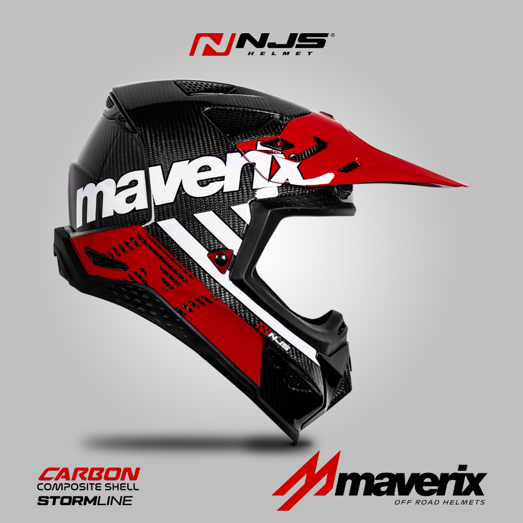 NJS MAVERIX CARBON MOTIF TWILL STROMLINE - Helm Full Face
