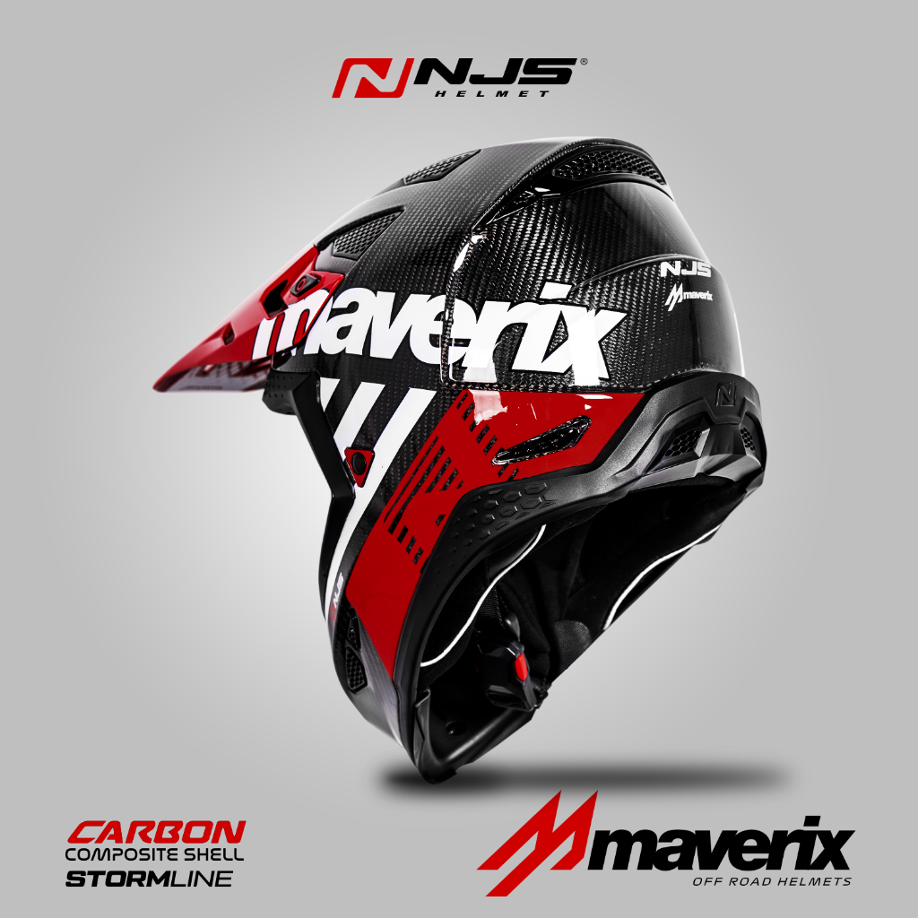 NJS MAVERIX CARBON MOTIF TWILL STROMLINE - Helm Full Face