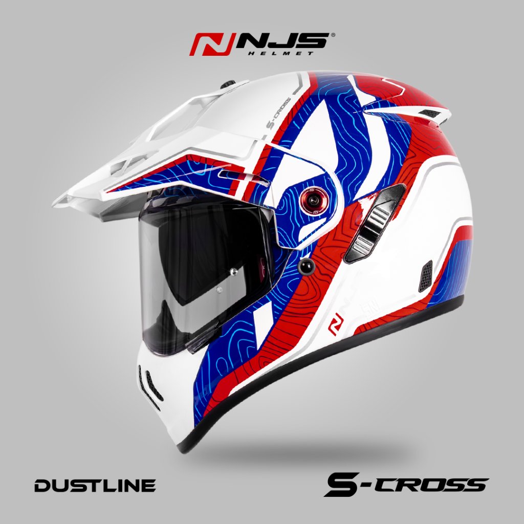 NJS S-CROSS DUSTLINE - Helm Fullface Adventure | NJS Adventure | NJS Touring | Helm Touring | Scross Motif | NJS ORI | SNI
