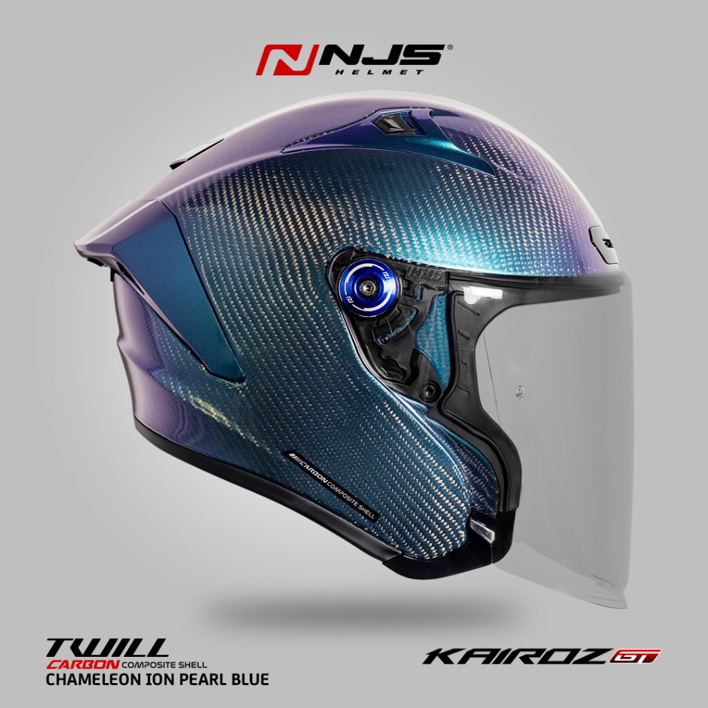 NJS Kairoz GT Carbon Ion Blue  - Helm Half Face 