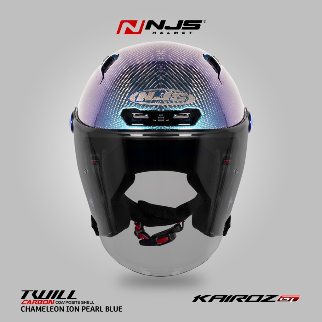 NJS Kairoz GT Carbon Ion Blue  - Helm Half Face 