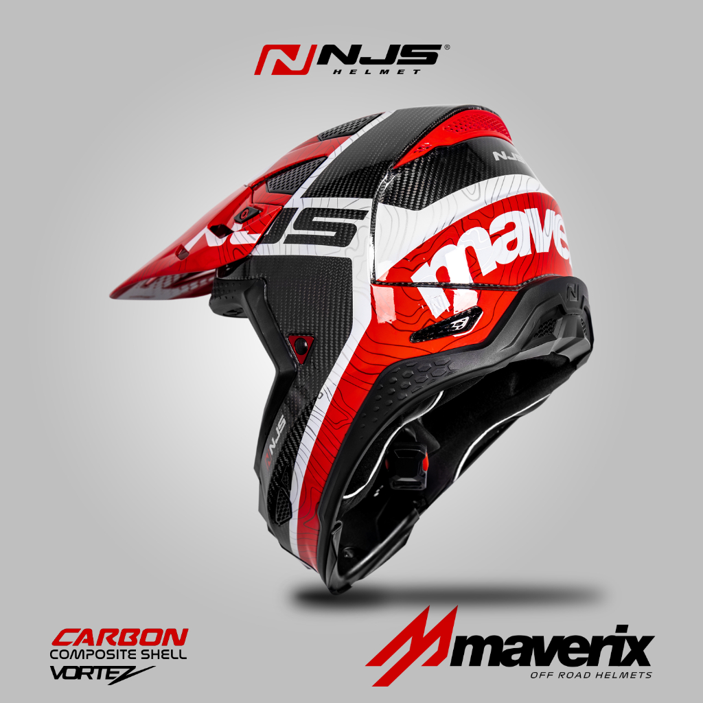 NJS MAVERIX CARBON MOTIF TWILL VORTEZ - Helm Full Face