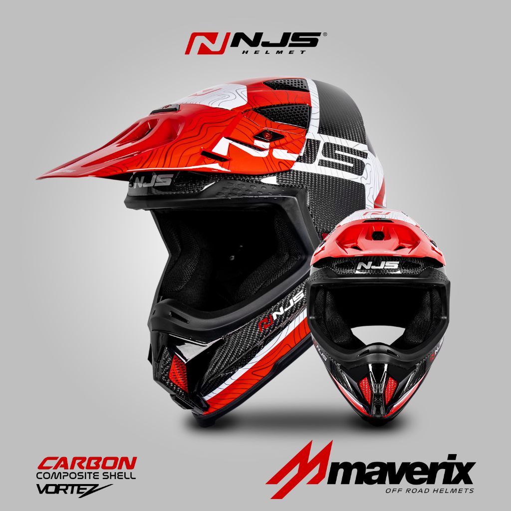 NJS MAVERIX CARBON MOTIF TWILL VORTEZ - Helm Full Face