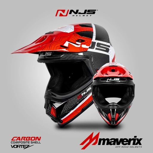 NJS MAVERIX CARBON MOTIF TWILL VORTEZ - Helm Full Face