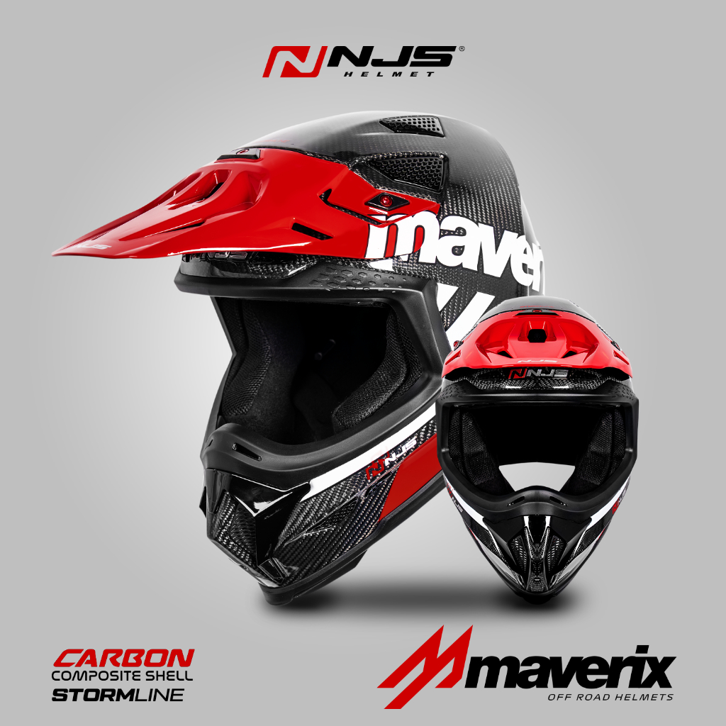 NJS MAVERIX CARBON MOTIF TWILL STROMLINE - Helm Full Face