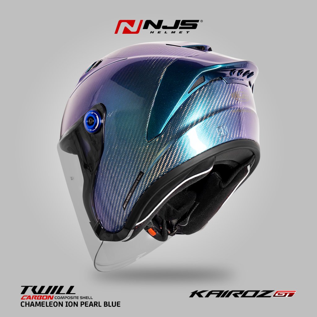 NJS Kairoz GT Carbon Ion Blue  - Helm Half Face 