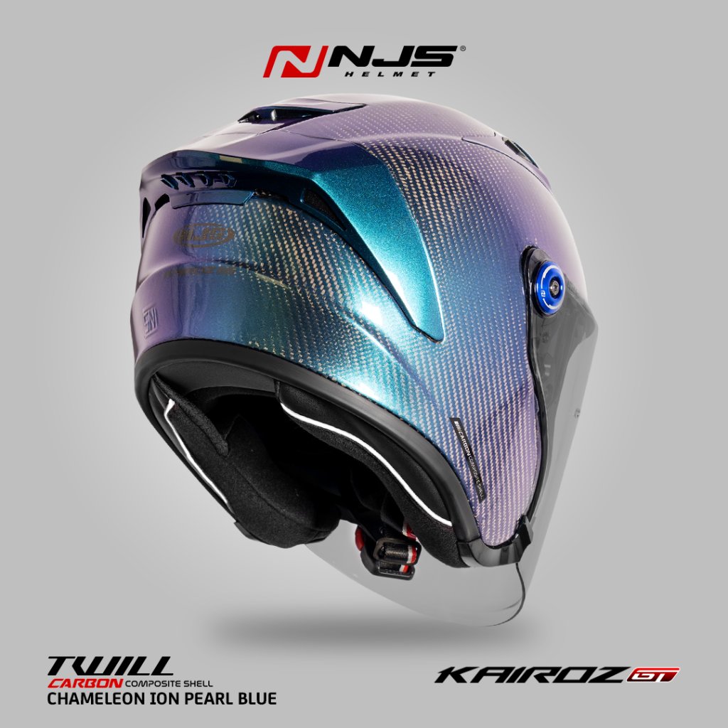 NJS Kairoz GT Carbon Ion Blue  - Helm Half Face 