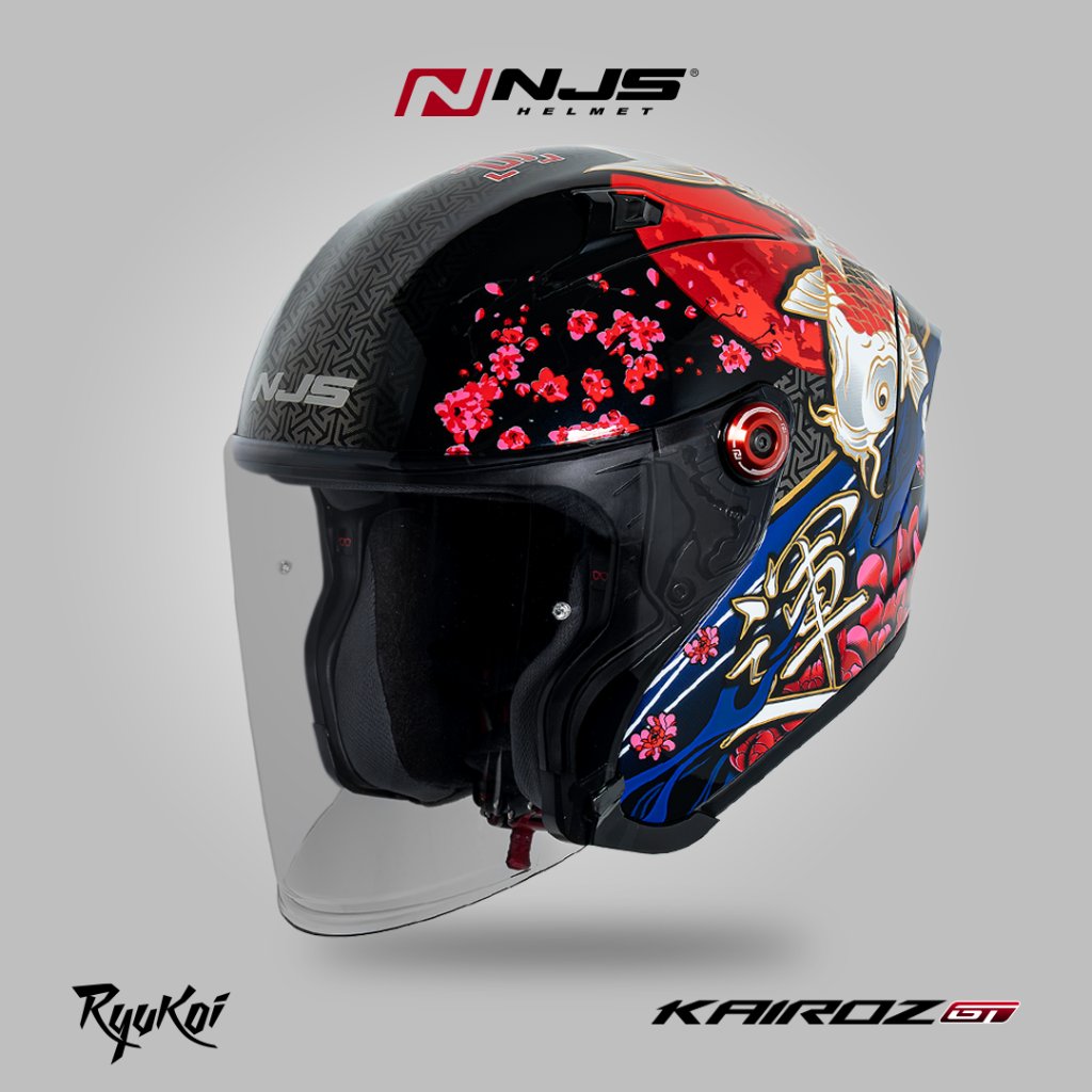 NJS Kairoz GT RYUKOI BLACK - Helm Half Face