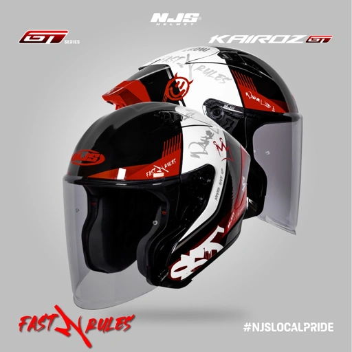Image of NJS Kairoz GT Fast & Rules - Helm Half Face 