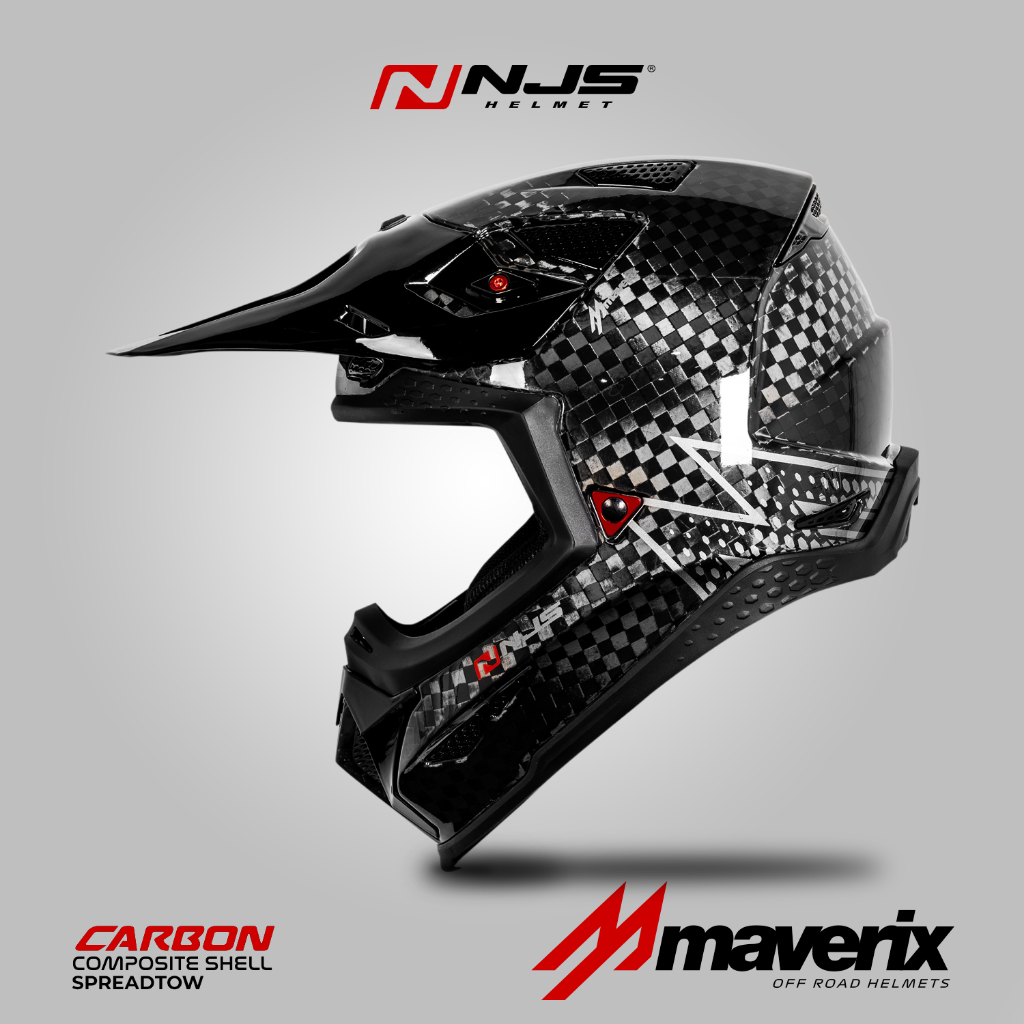 NJS MAVERIX CARBON SPREADTOW - Helm Full Face