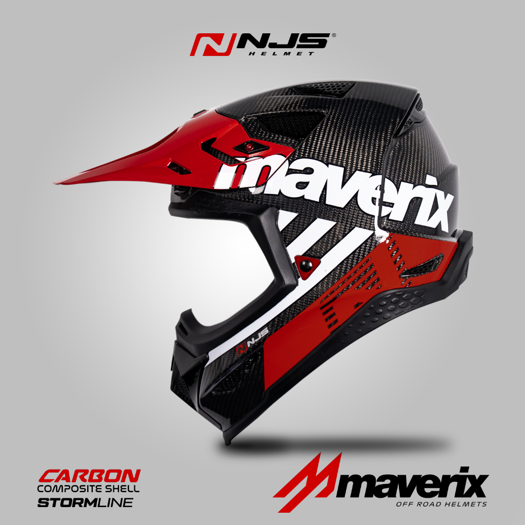 NJS MAVERIX CARBON MOTIF TWILL STROMLINE - Helm Full Face
