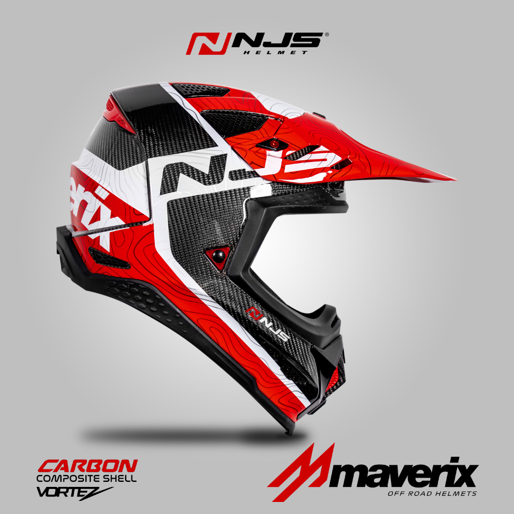 NJS MAVERIX CARBON MOTIF TWILL VORTEZ - Helm Full Face