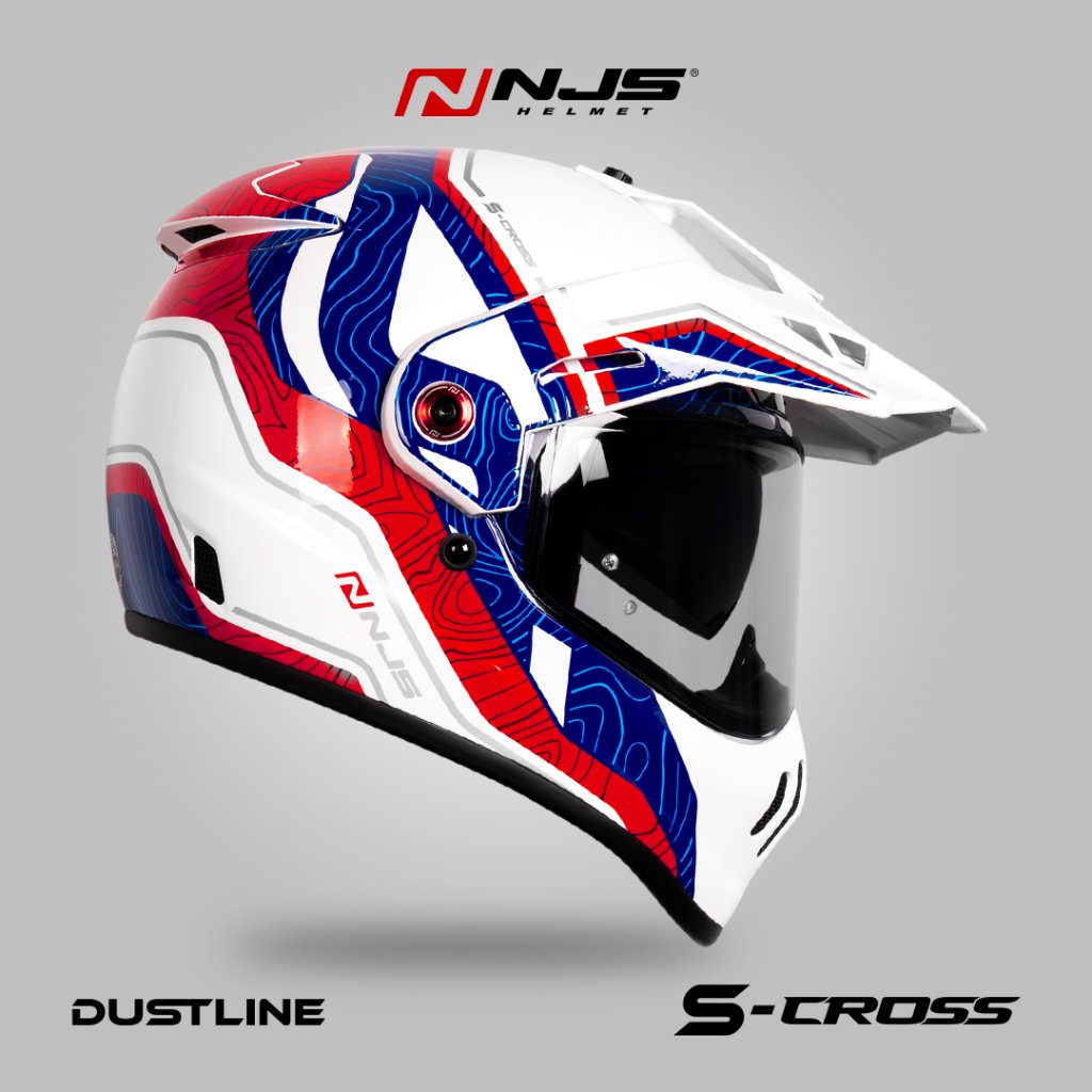 NJS S-CROSS DUSTLINE - Helm Fullface Adventure | NJS Adventure | NJS Touring | Helm Touring | Scross Motif | NJS ORI | SNI