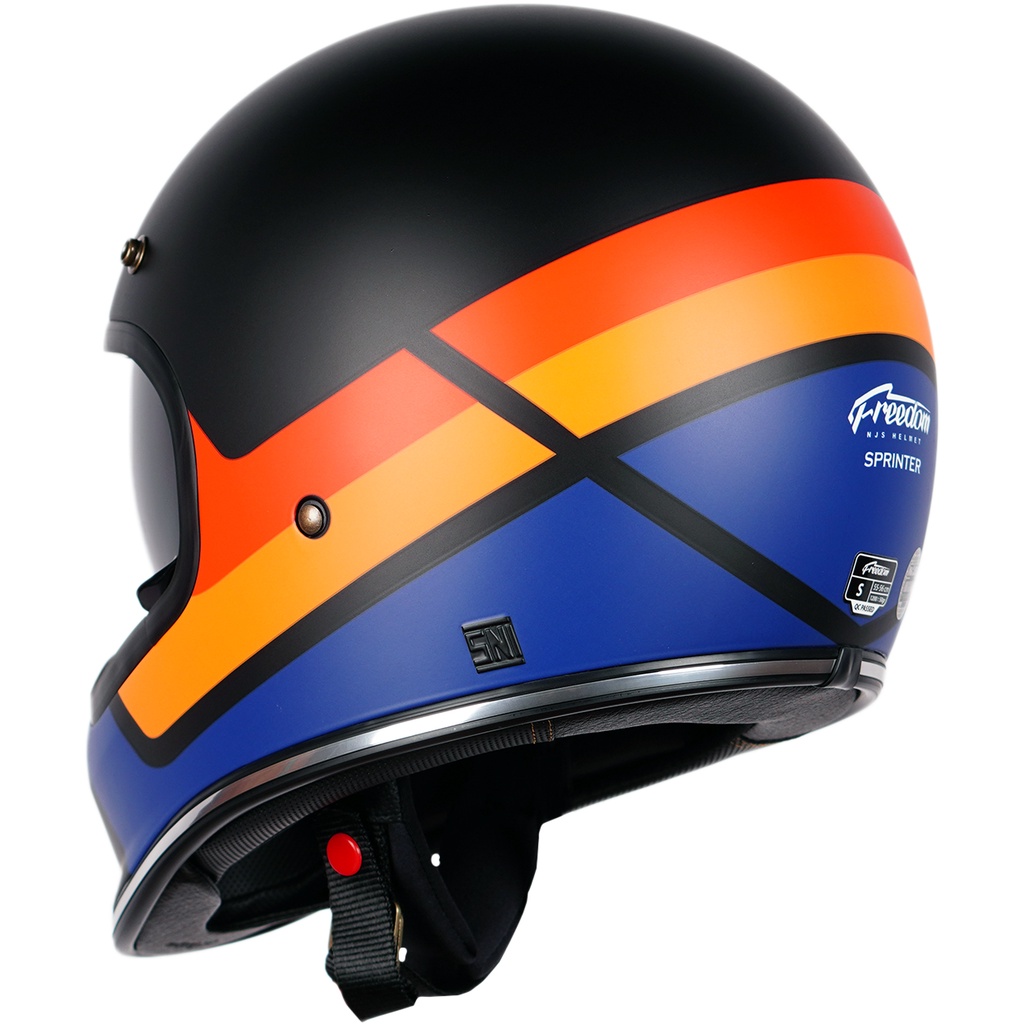 NJS FREEDOM SPRINTER Black/Red - Orange - Helm Full Face