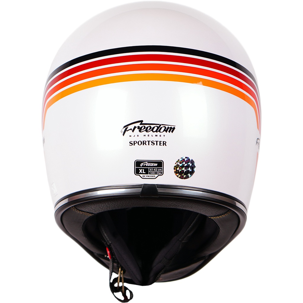 NJS FREEDOM SPORTSTER White Pearl/Red - Helm Full Face