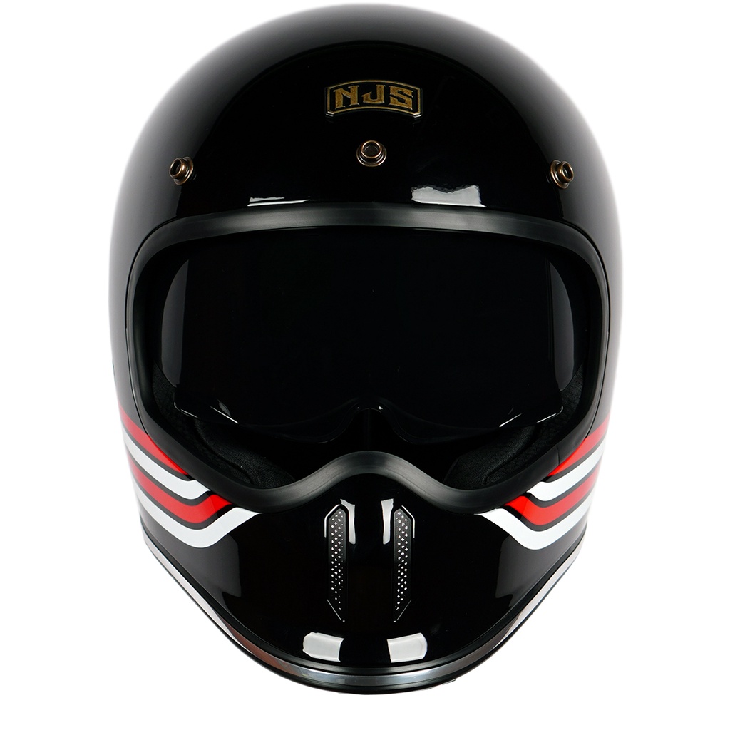 NJS FREEDOM SPORTSTER Black/Red - White - Helm Full Face 