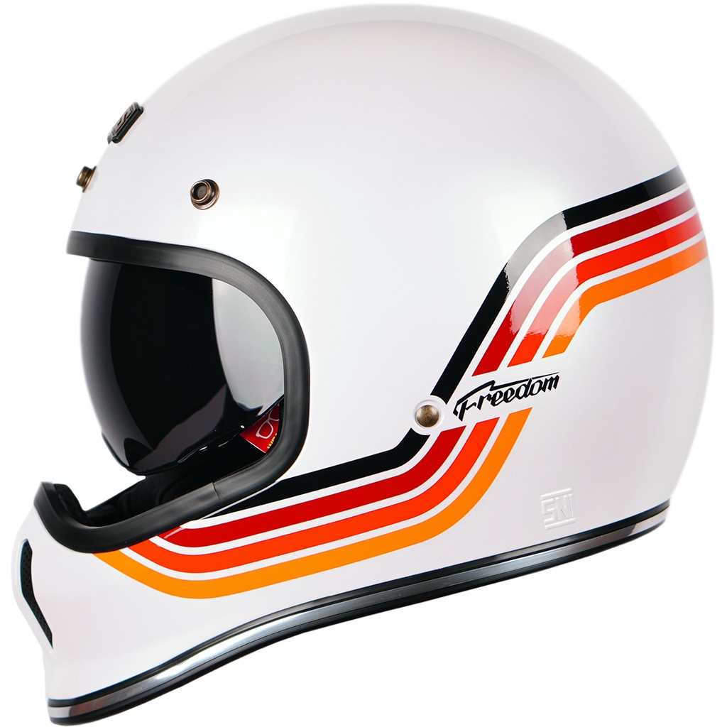 NJS FREEDOM SPORTSTER White Pearl/Red - Helm Full Face