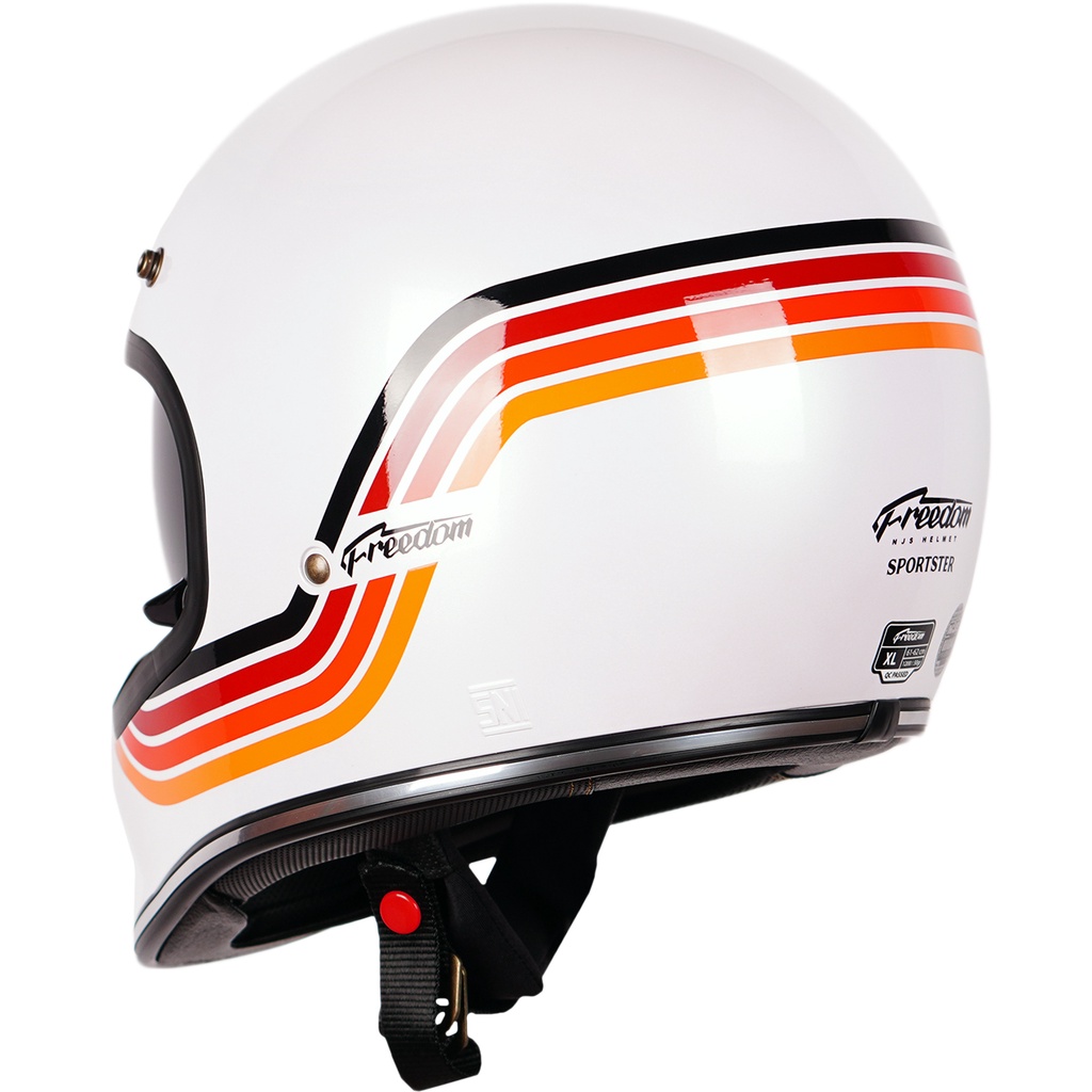 NJS FREEDOM SPORTSTER White Pearl/Red - Helm Full Face