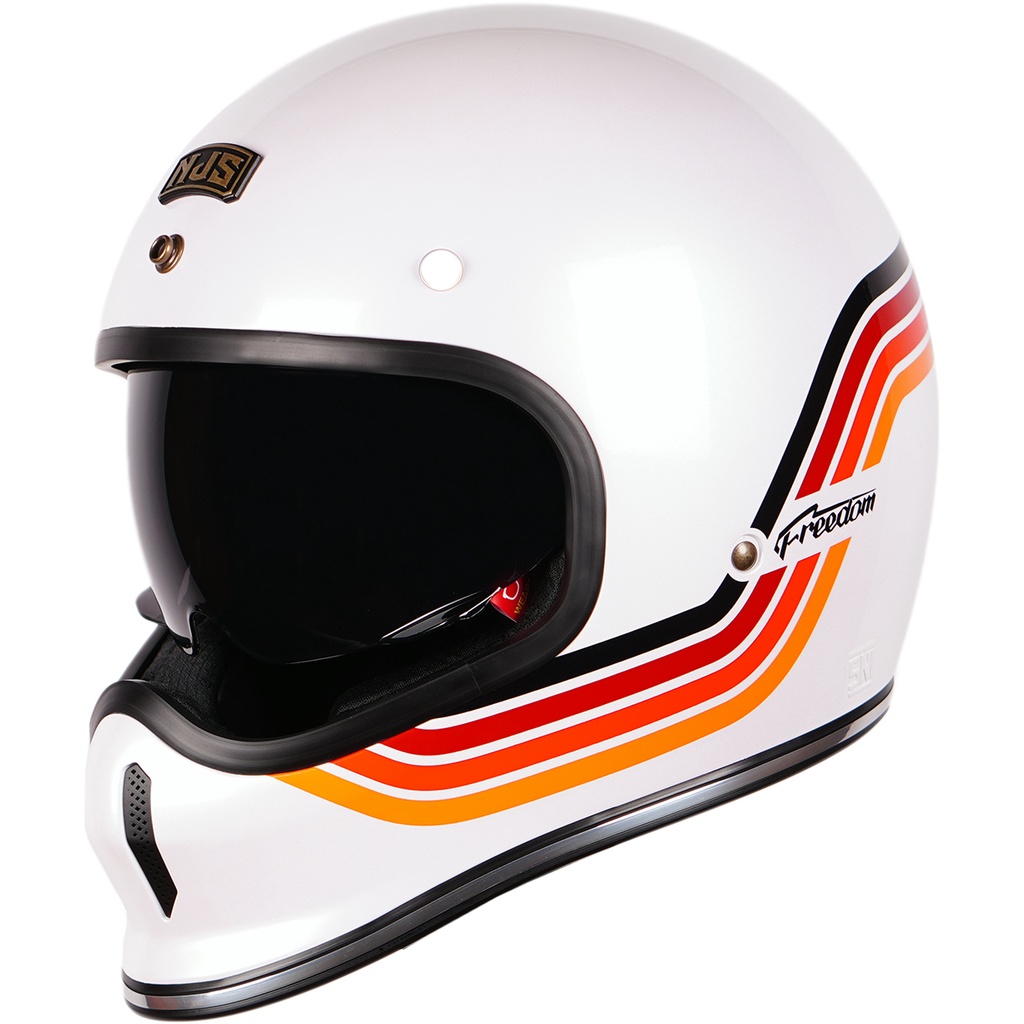 NJS FREEDOM SPORTSTER White Pearl/Red - Helm Full Face