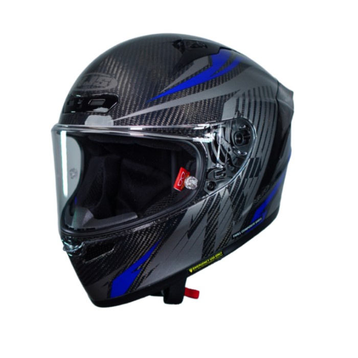 NJS ZX-1R Carbon Dextro Blue Gloss/Doff - Helm Full Face