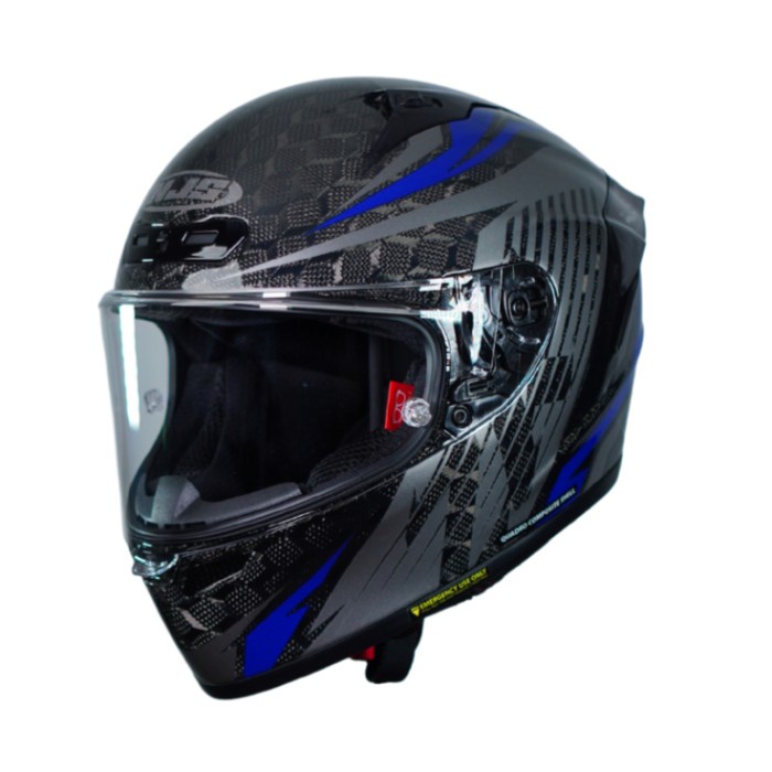 NJS ZX-1R Carbon Dextro Blue Gloss/Doff - Helm Full Face