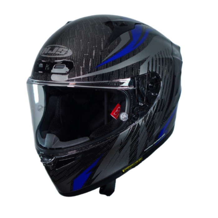 NJS ZX-1R Carbon Dextro Blue Gloss/Doff - Helm Full Face