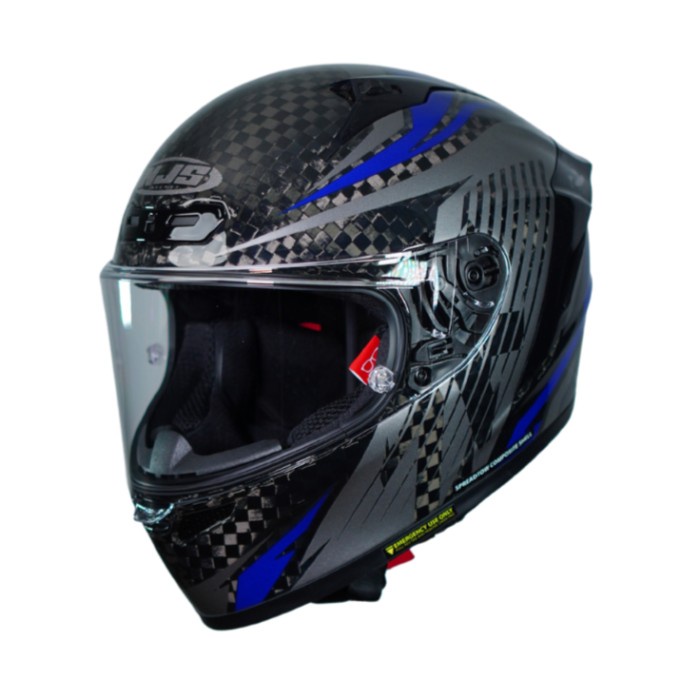 NJS ZX-1R Carbon Dextro Blue Gloss/Doff - Helm Full Face