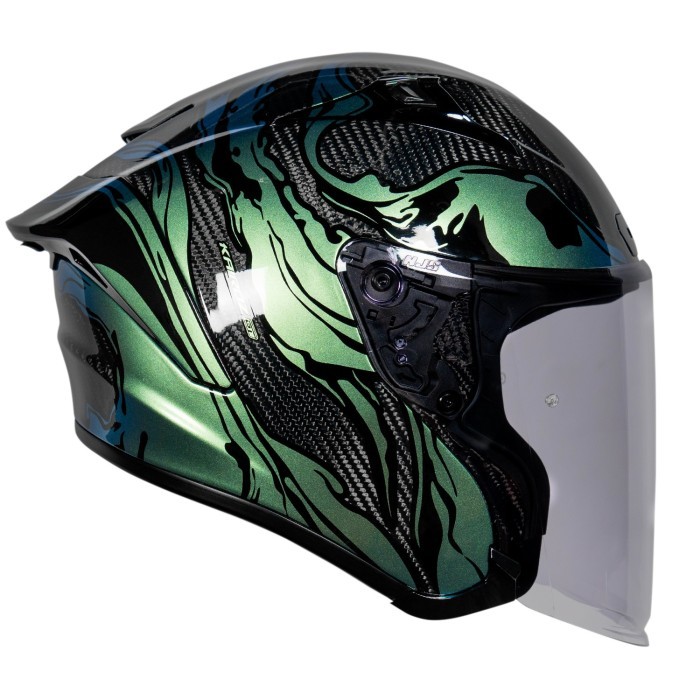 NJS Kairoz GT Carbon Nebulasky Emerald - Helm Half Face
