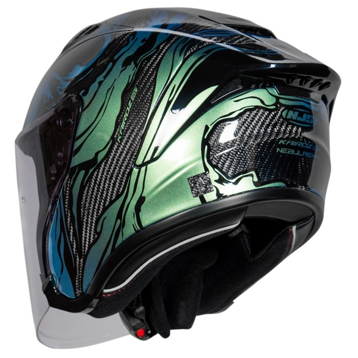 NJS Kairoz GT Carbon Nebulasky Emerald - Helm Half Face