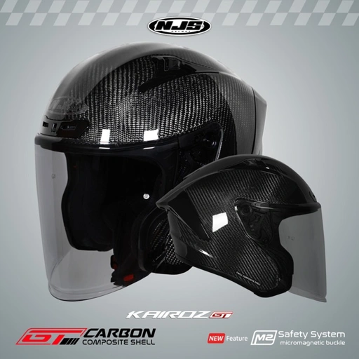 Image of NJS Kairoz GT Carbon Twill Gloss/Doff - Helm Half Face