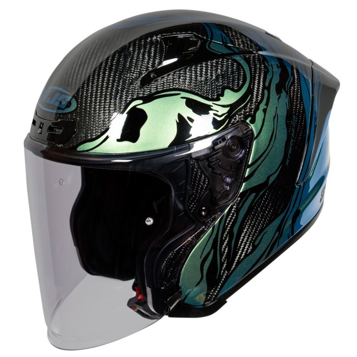 NJS Kairoz GT Carbon Nebulasky Emerald - Helm Half Face