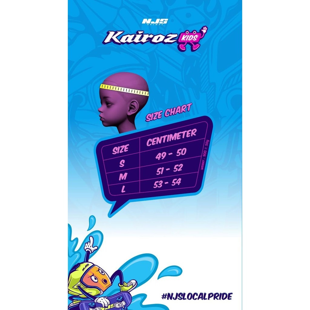 NJS Kairoz Kids Royale Carbon - Helm Anak