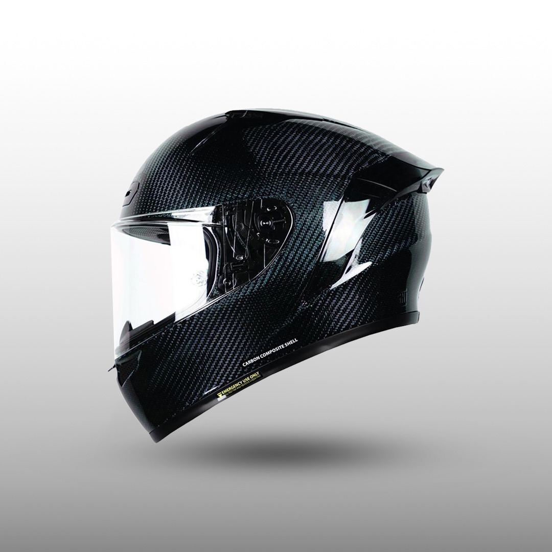 NJS ZX-1R CARBON TWILL REFLECT Blue - Helm Full Face