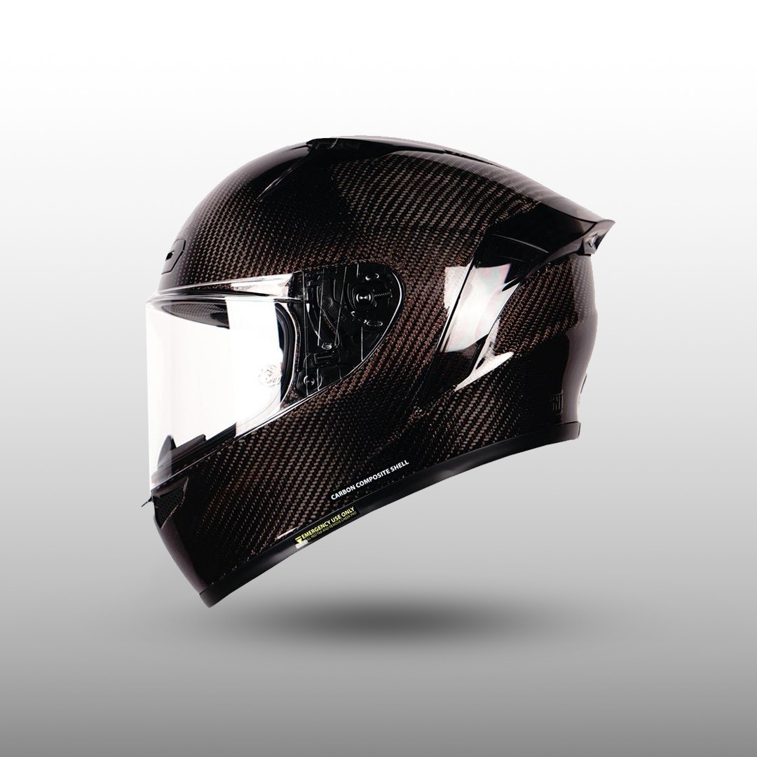 NJS ZX-1R CARBON TWILL REFLECT Red - Helm Full Face