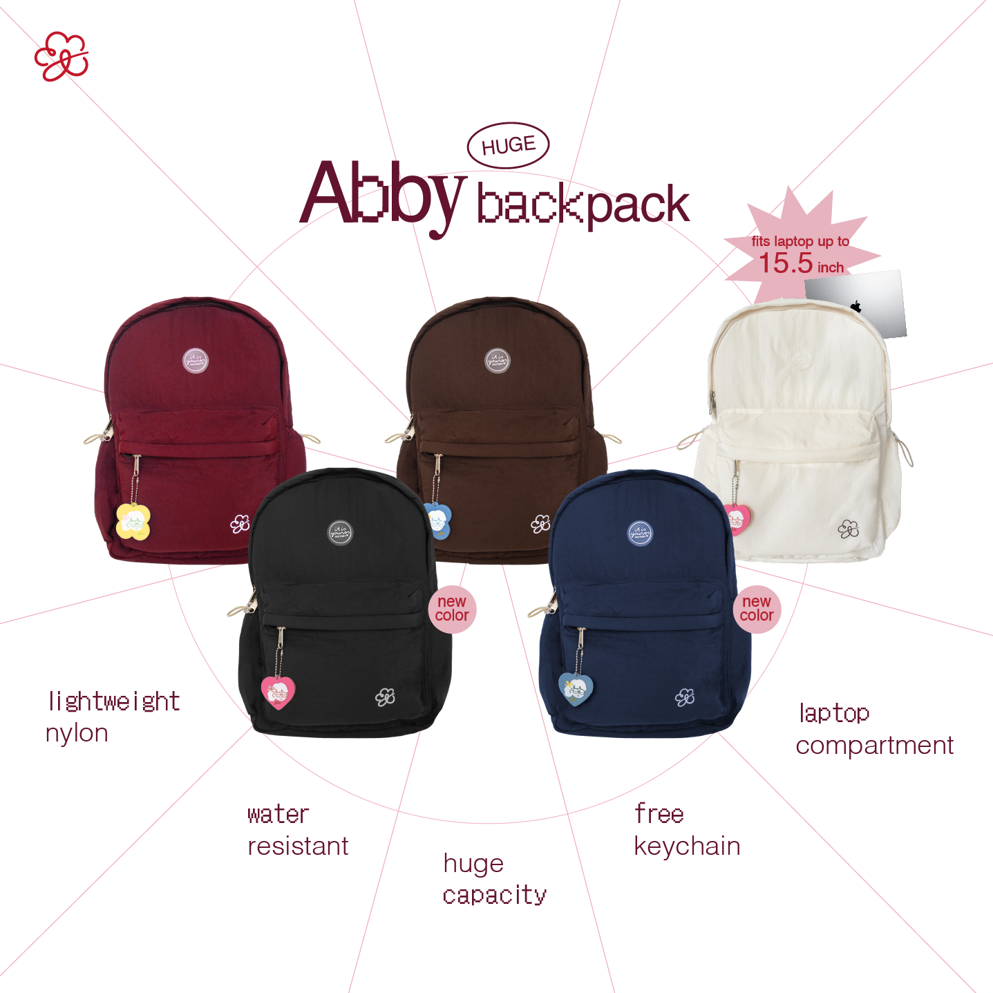 ITISYOURSS Abby Backpack | Tas Wanita | Tas Ransel Wanita | Tas Ransel | Ransel Laptop | Backpack Sekolah