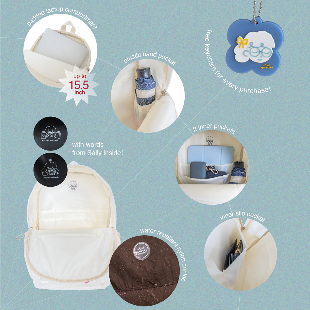 ITISYOURSS Abby Backpack | Tas Wanita | Tas Ransel Wanita | Tas Ransel | Ransel Laptop | Backpack Sekolah