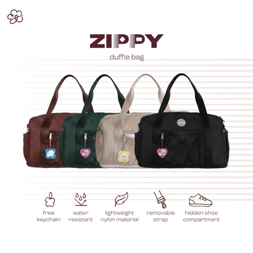 Image of ITISYOURSS Zippy Duffle Bag | Tas Travel Wanita | Tas Gym Wanita | Tas Wanita | Tas Duffle Ringan |Portable Gym Bag | Tas Weekend | Tas Duffle Travel Tahan Air | Tas Baju Mudik | Tas Mudik Muat Banyak | Tas Travelling Jumbo | Compartment Sepatu