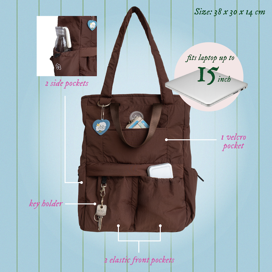 ITISYOURSS Judy Totepack | Tote Bag | Backpack | Tas Multifungsi | 3 in 1 bag | Tas Kuliah | Tas Sekolah | Backpack Wanita | Tas Muat Laptop 15 Inch | Three Way Tote Bag | Tas Nylon | Tas Waterproof