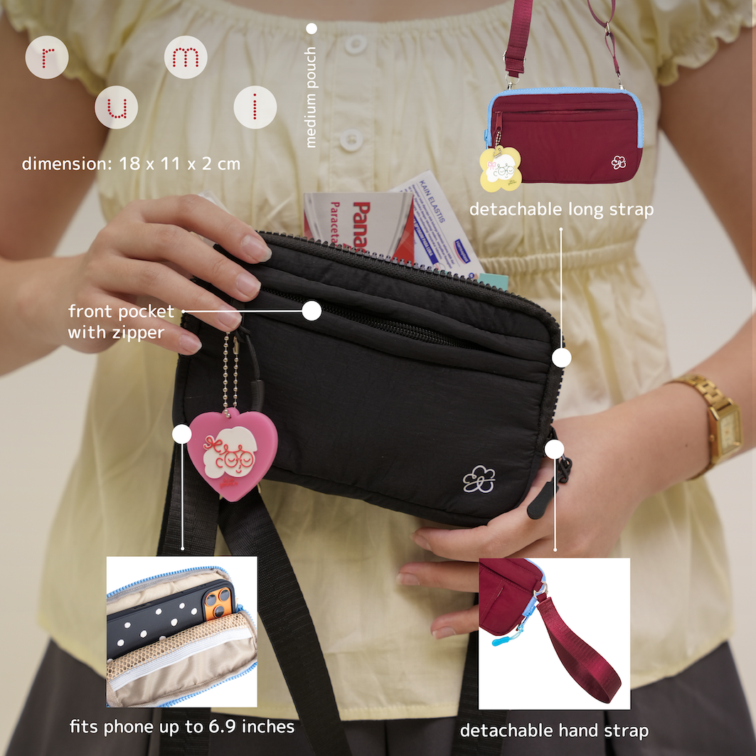 ITISYOURSS Rumi Pouch | Pouch Makeup | Pouch Kosmetik | Pouch Serbaguna | Organizer | Pouch Multifungsi | Travel Pouch | Pouch Gantung | Tas Makeup
