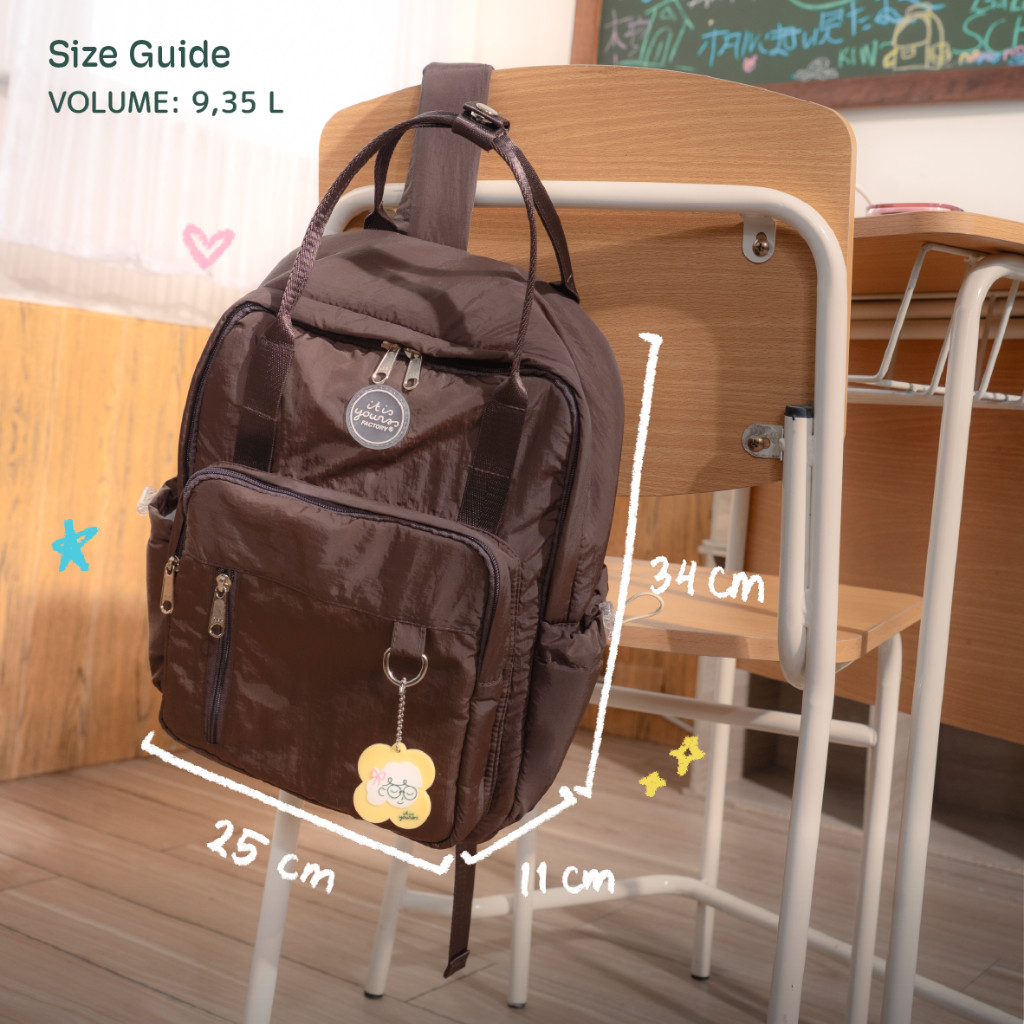 ITISYOURSS Yuki Backpack | Ransel Wanita | Tas Sekolah | Tas Kampus | Backpack Cewe | Women Backpack | Casual Backpack | Ransel Gemes | Ransel Estetik | Ransel Korea