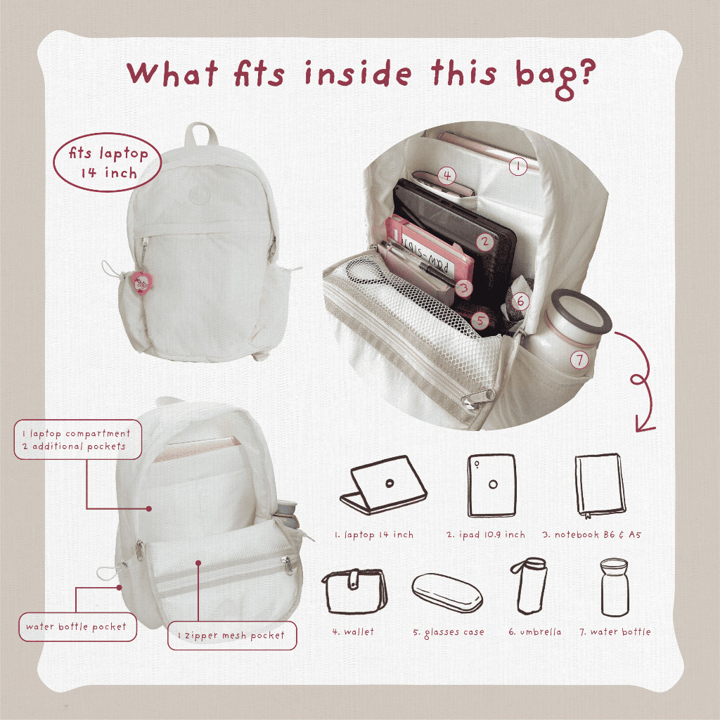 ITISYOURSS Airy Backpack | Ransel Gemes | Ransel Cewe | Ransel Estetik | Backpack Gemes | Ransel Korea | Backpack Korea | Backpack Cewe | Backpack Aesthetic