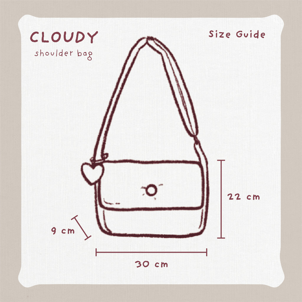ITISYOURSS Cloudy Shoulder Bag | Tas Selempang | Daily Bag | Tas Muat Banyak | Tas Gemes | Tas Waterproof | Tas Bahu