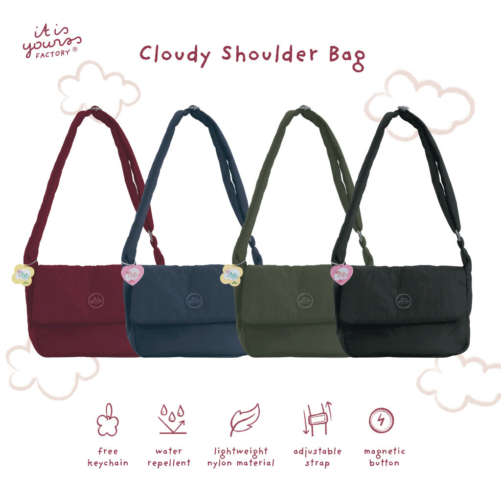 ITISYOURSS Cloudy Shoulder Bag | Tas Selempang | Daily Bag | Tas Muat Banyak | Tas Gemes | Tas Waterproof | Tas Bahu