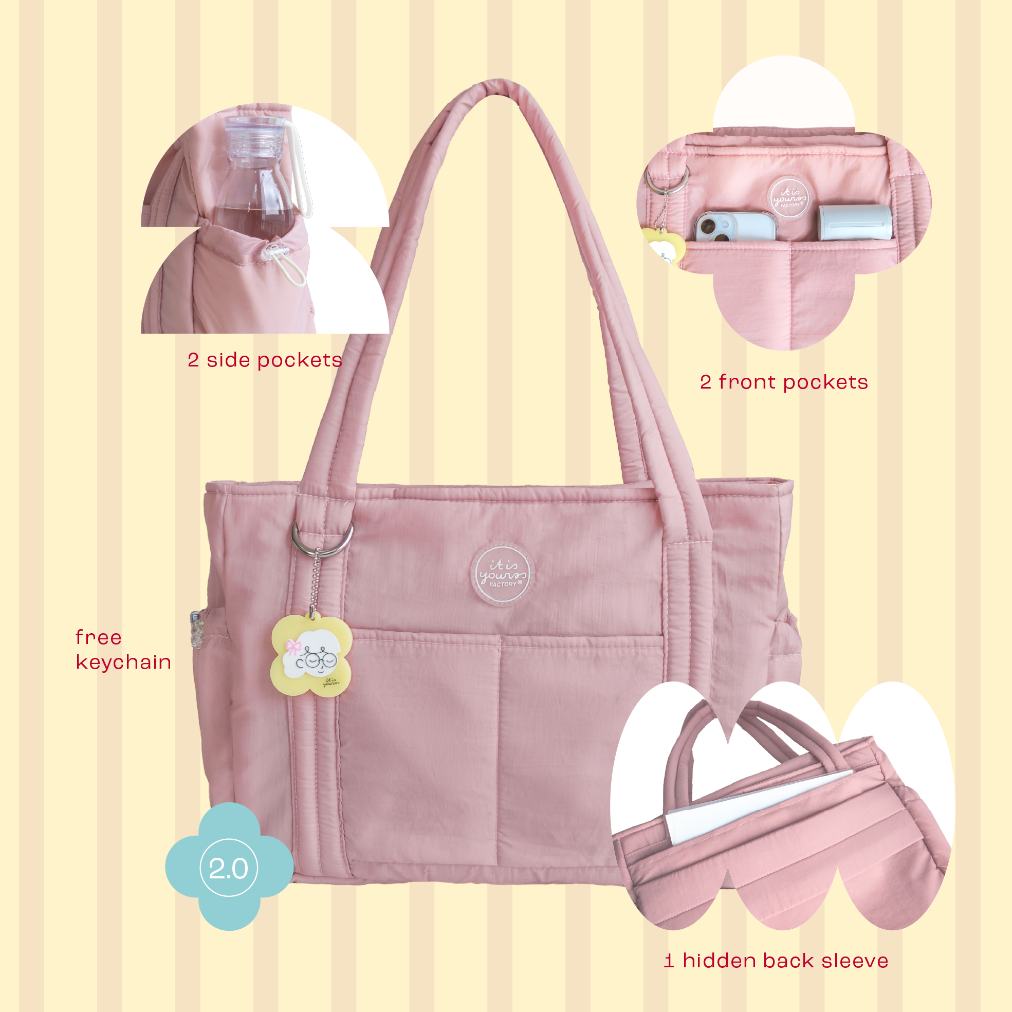 ITISYOURSS Hazy Tote Bag | Tas Bahu Besar | Sport Friendly | Tas Olahraga | Tas Ngantor | Tas Muat Banyak | Tas Laptop | Tote Bag Gemes
