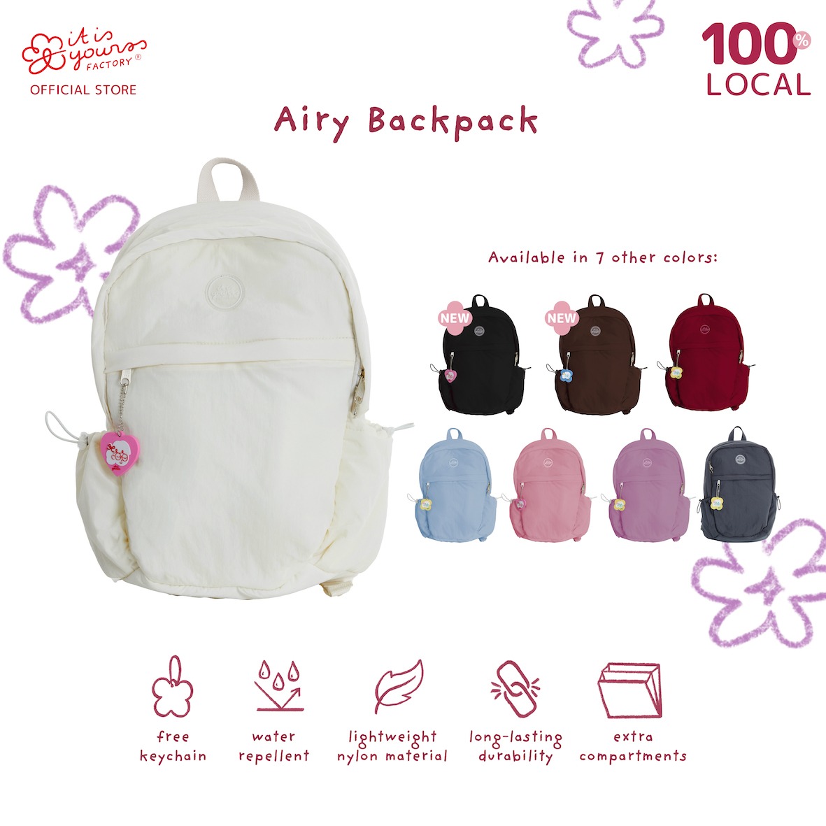ITISYOURSS Airy Backpack | Ransel Gemes | Ransel Cewe | Ransel Estetik | Backpack Gemes | Ransel Korea | Backpack Korea | Backpack Cewe | Backpack Aesthetic