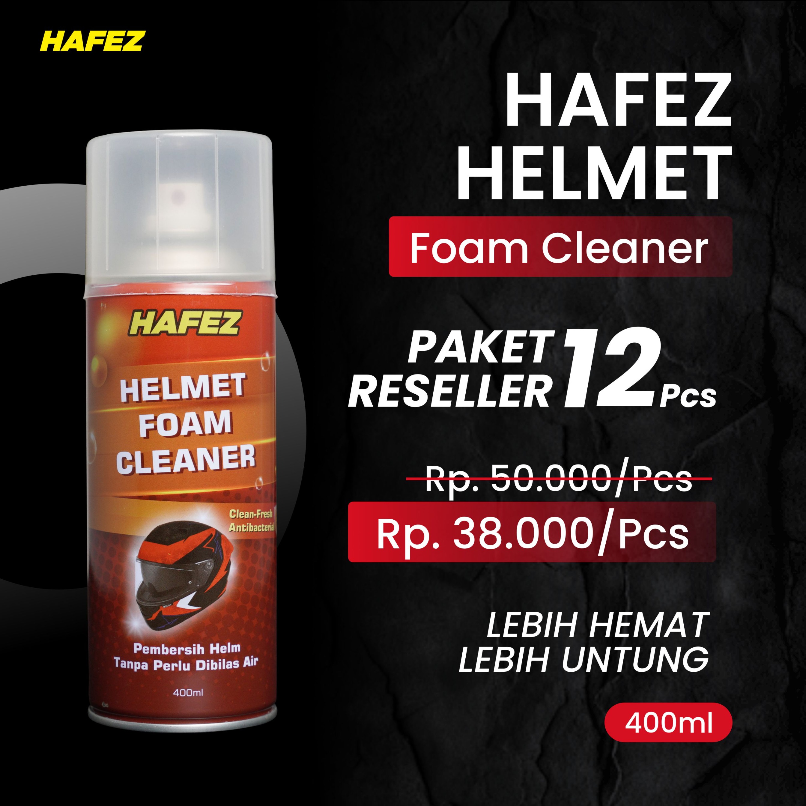 HAFEZ Paket Reseller 12 Helmet Foam Cleaner Pembersih Helm & Menghilangkan Bau Helm