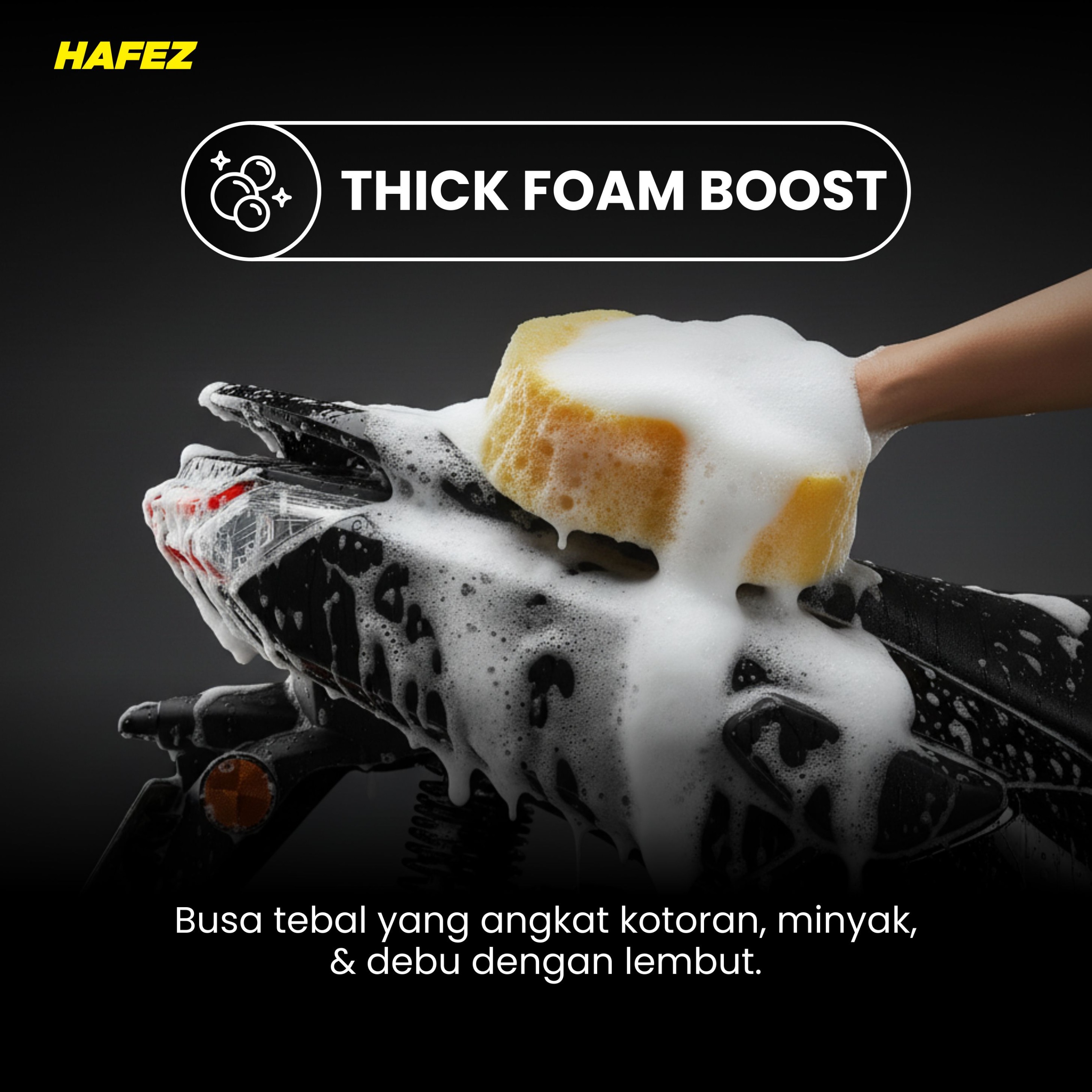 HAFEZ SHAMPOO Wash & Wax - Membersihkan dan Mengkilapkan Kendaraan Bermotor Pembersih Pengkilap