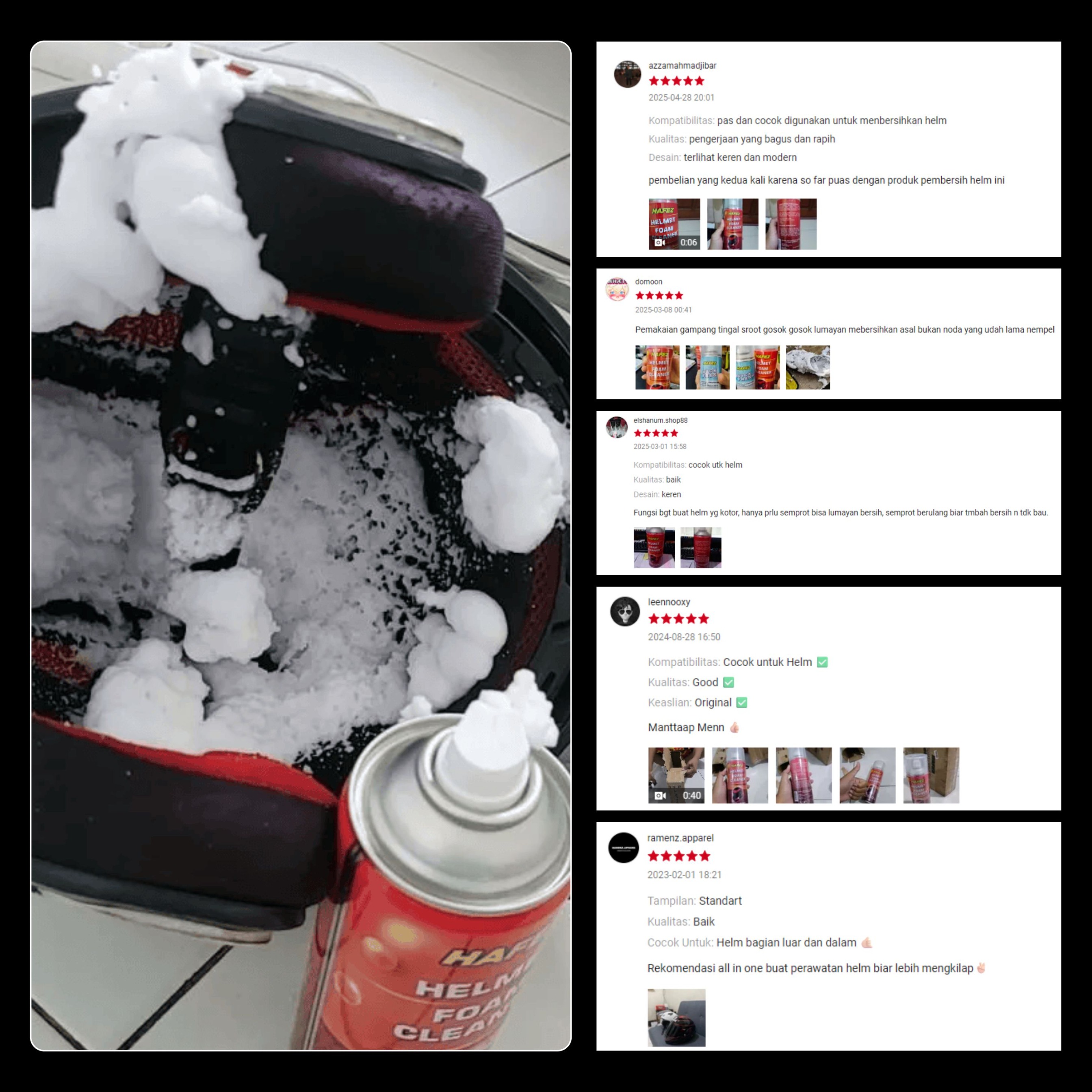 HAFEZ HELMET Foam Cleaner Foam Pembersih Helm & Menghilangkan Bau Helm