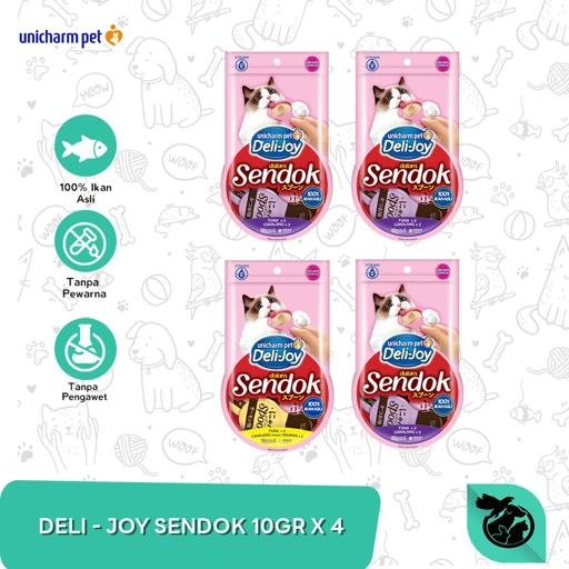 Image of Snack Kucing Deli Joy Sendok Cat Treat Cemilan 10 Gram x 4